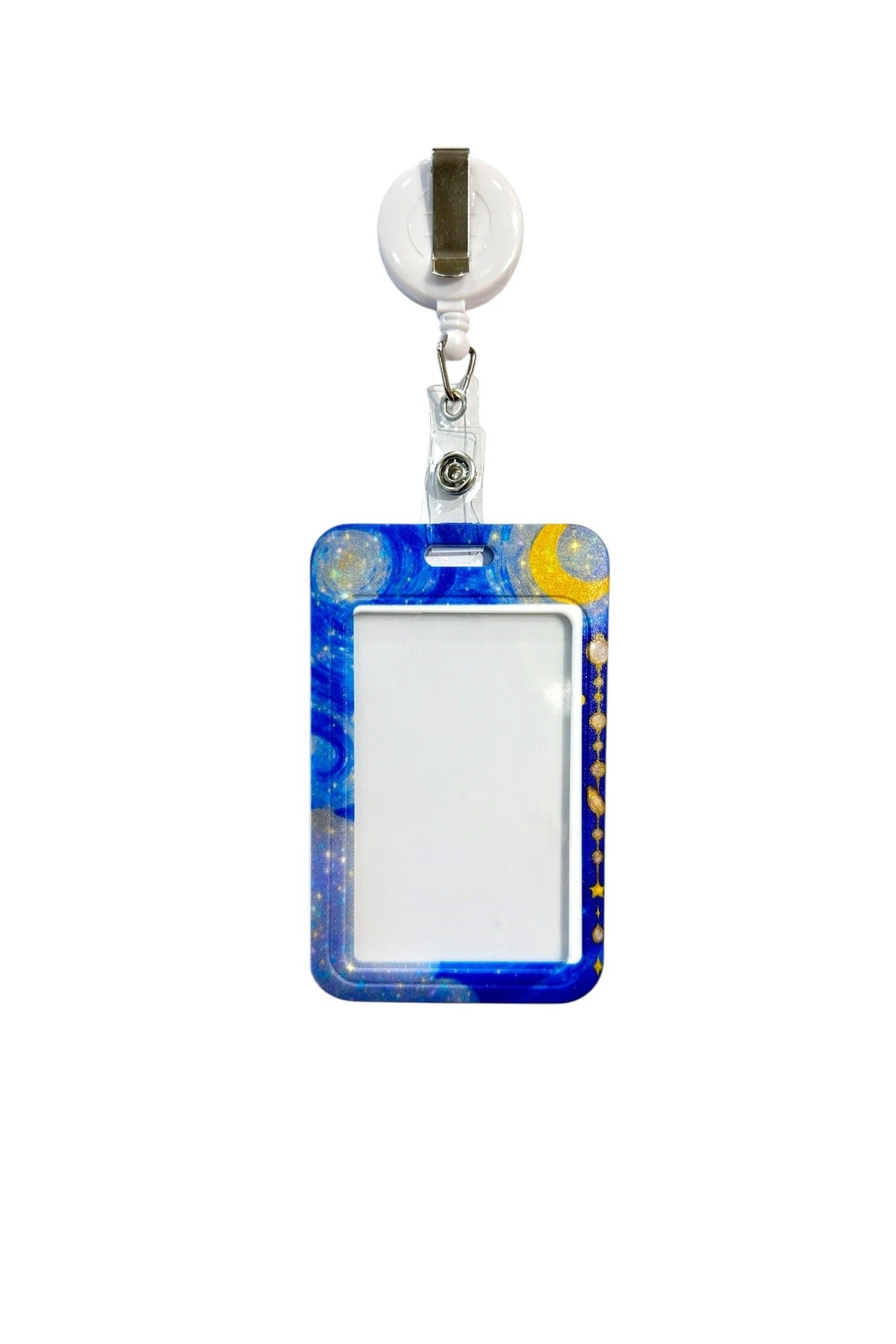 Yaka Kartı Yoyolu Kartlık Koruyucu Çekmeli Kart Tutucu Kartlık Ay Güneş Yıldız Temalı