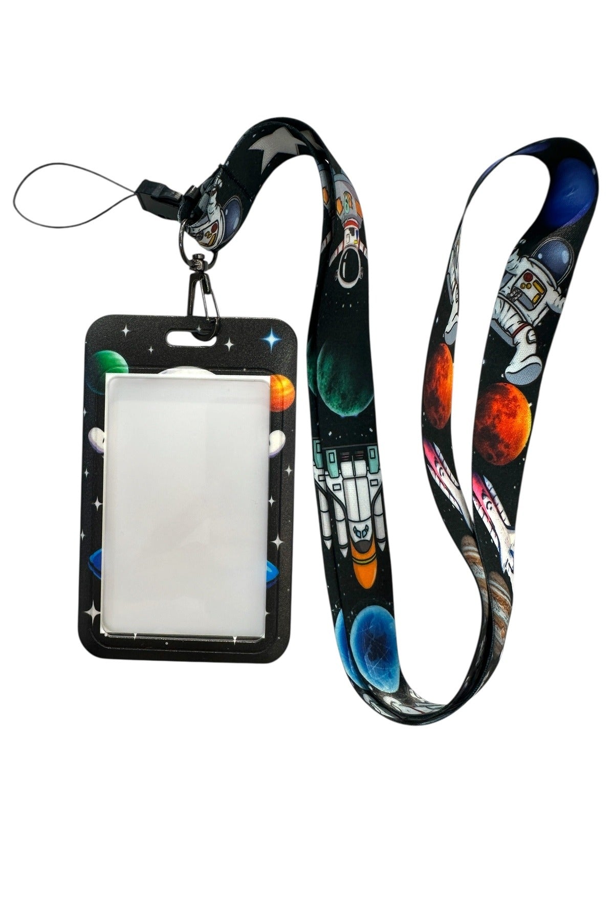 Yaka Kartı İpli Kartlık Koruyucu Askılı Kart Tutucu Kartlık Astronot Figürlü