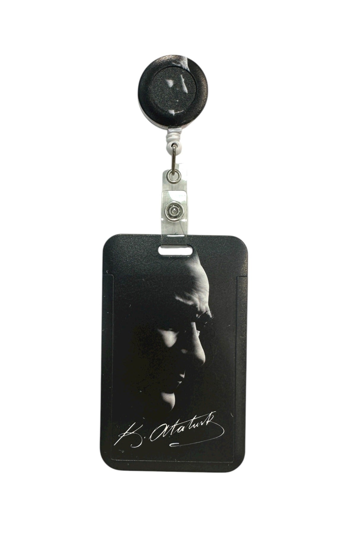 Yaka Kartı Yoyolu Kartlık Koruyucu Çekmeli Kart Tutucu Kartlık Atatürk Portresi