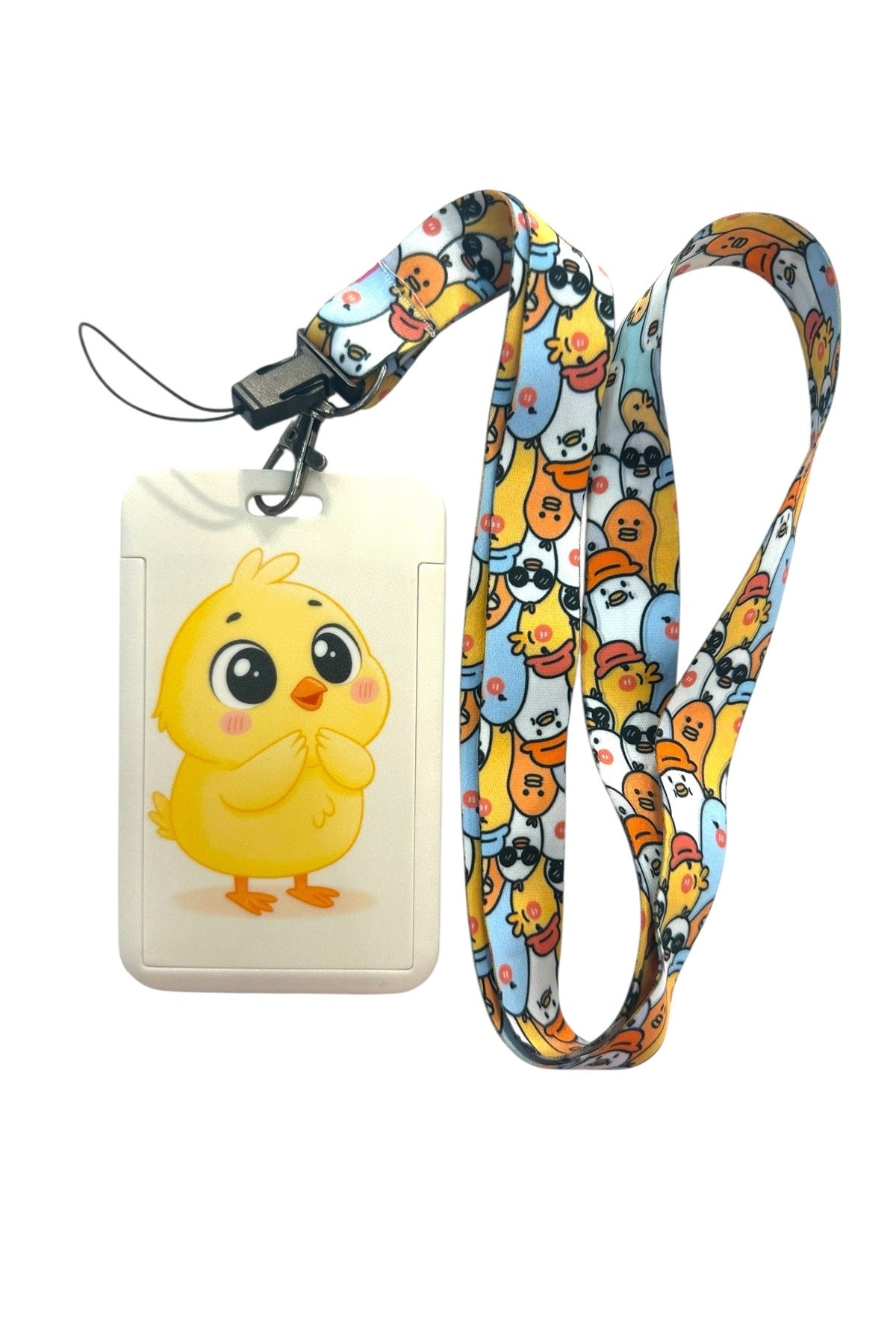 Yaka Kartı İpli Kartlık Koruyucu Askılı Kart Tutucu Kartlık Civciv Figürlü