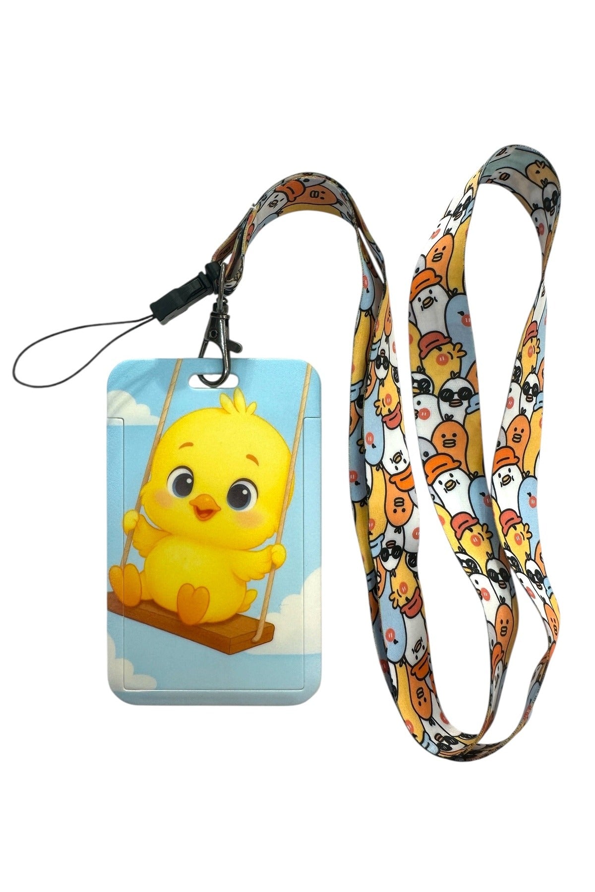 Yaka Kartı İpli Kartlık Koruyucu Askılı Kart Tutucu Kartlık Civciv Figürlü