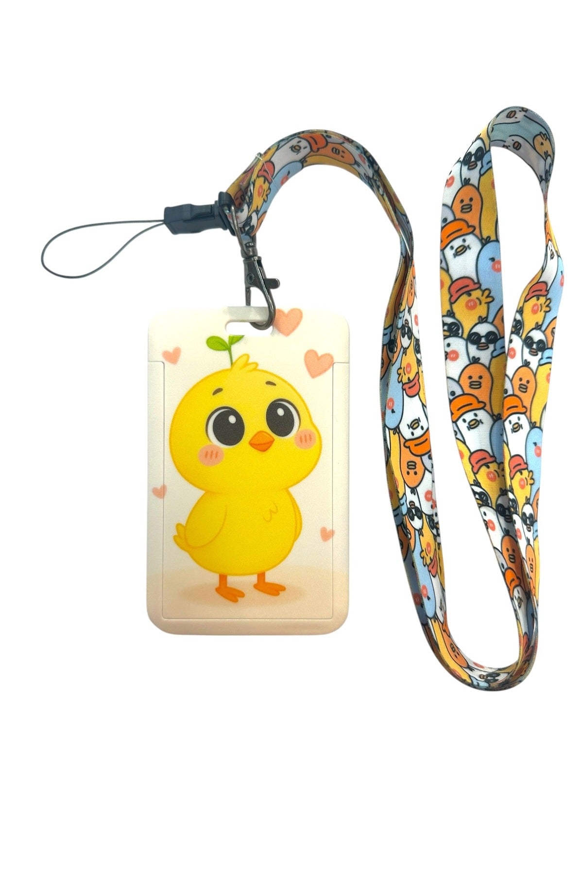 Yaka Kartı İpli Kartlık Koruyucu Askılı Kart Tutucu Kartlık Civciv Figürlü