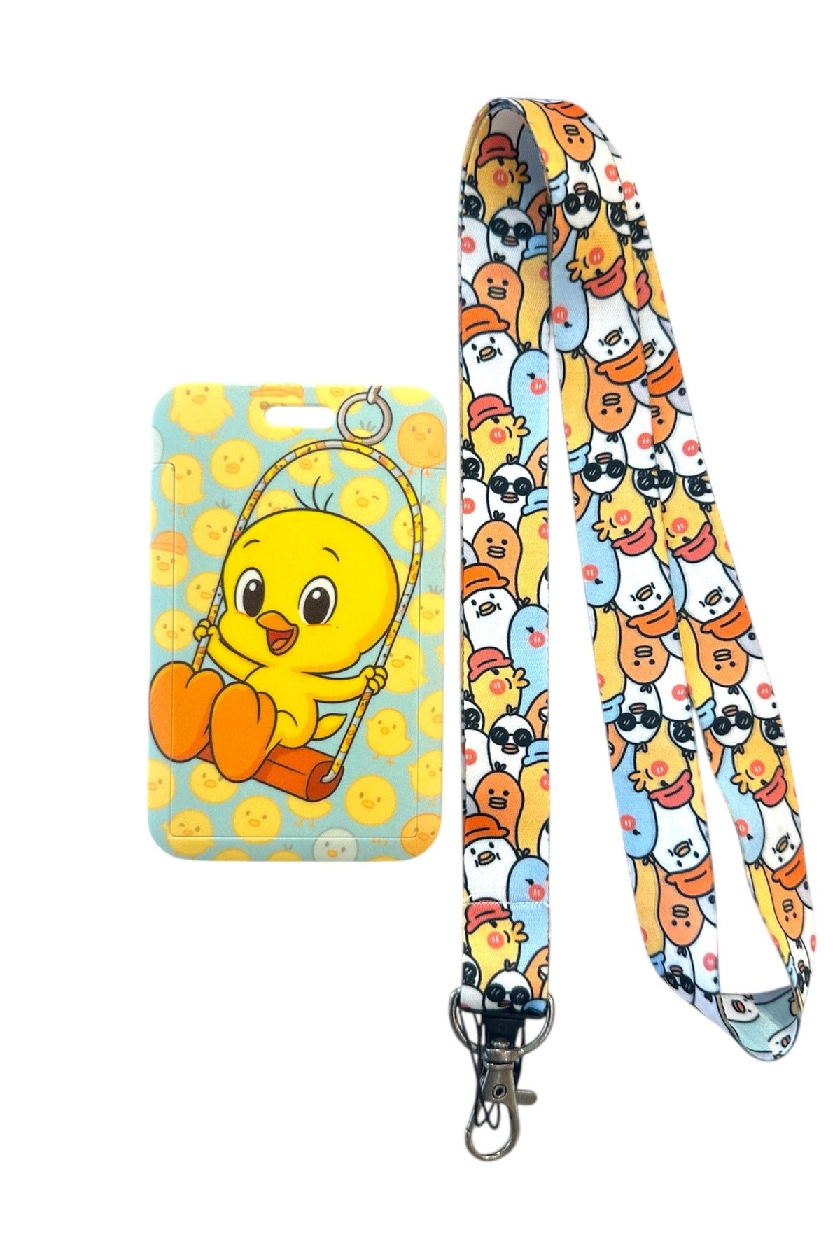 Yaka Kartı İpli Kartlık Koruyucu Askılı Kart Tutucu Kartlık Civciv Figürlü