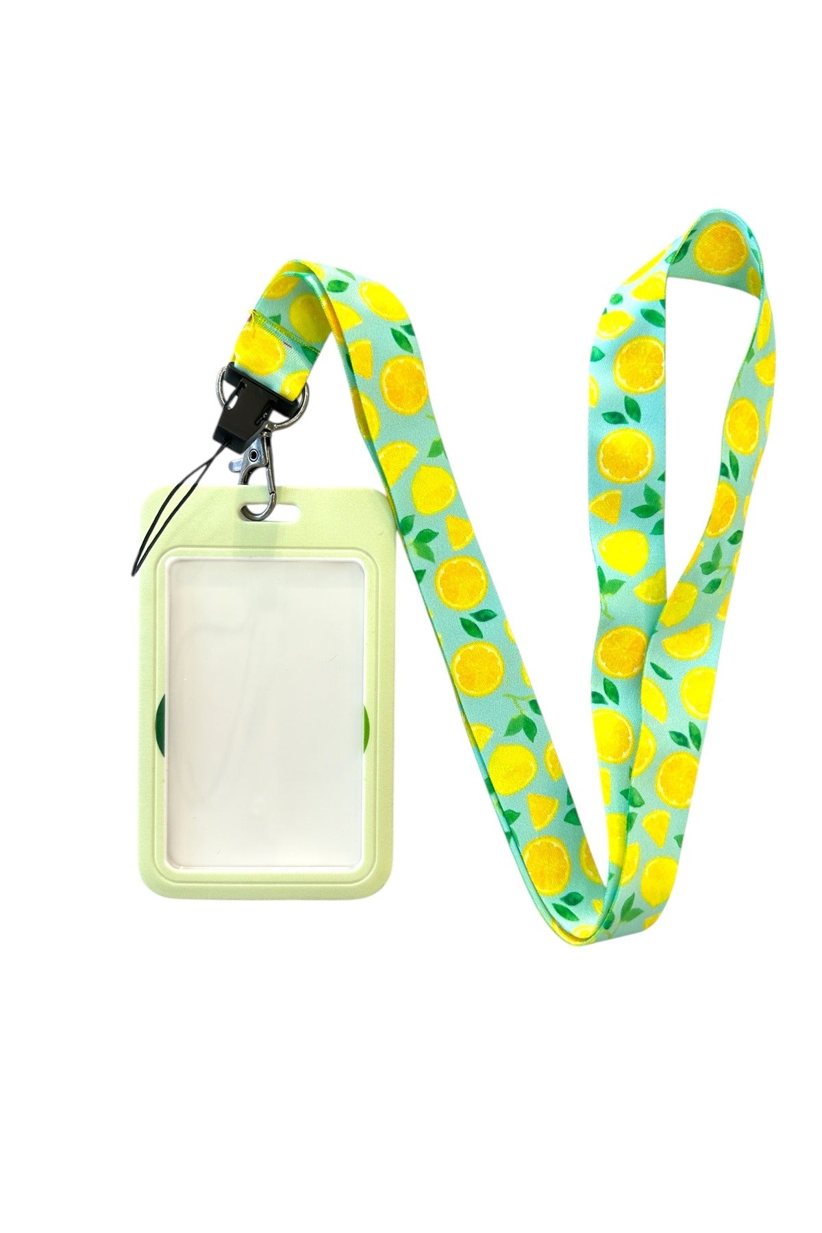 Yaka Kartı İpli Kartlık Koruyucu Askılı Kart Tutucu Kartlık Avokado Desenli