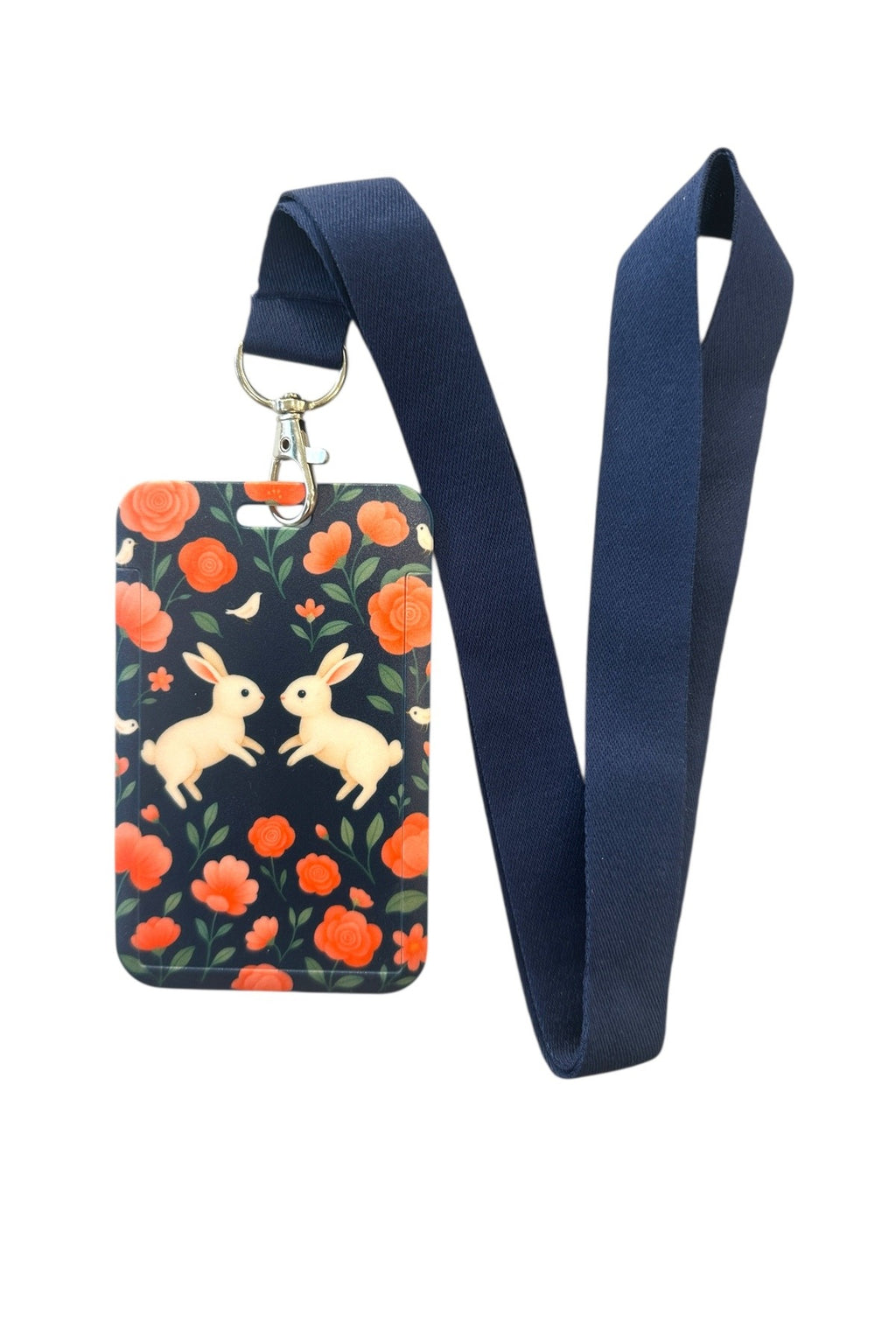 Yaka Kartı İpli Kartlık Koruyucu Askılı Kart Tutucu Kartlık İkili Tavşan Figürlü