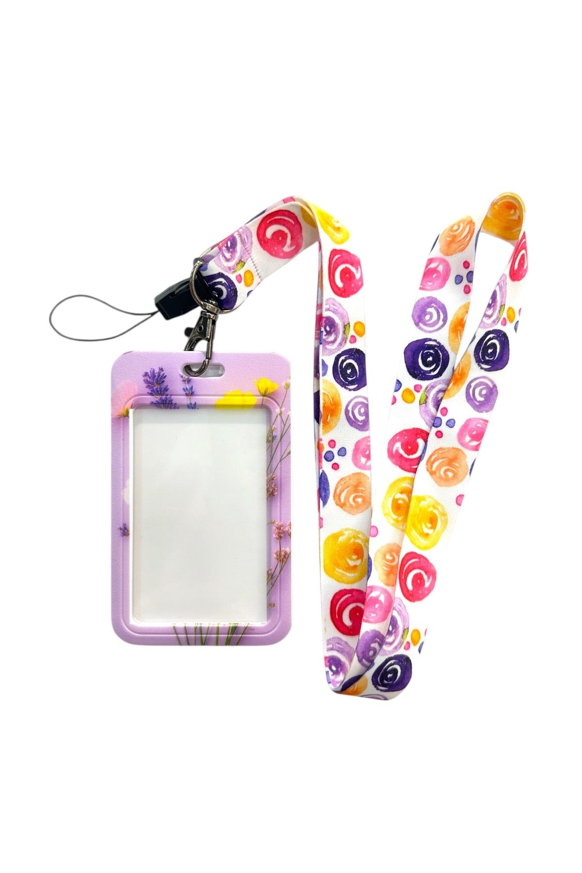 Yaka Kartı İpli Kartlık Koruyucu Askılı Kart Tutucu Kartlık Çiçek Temalı