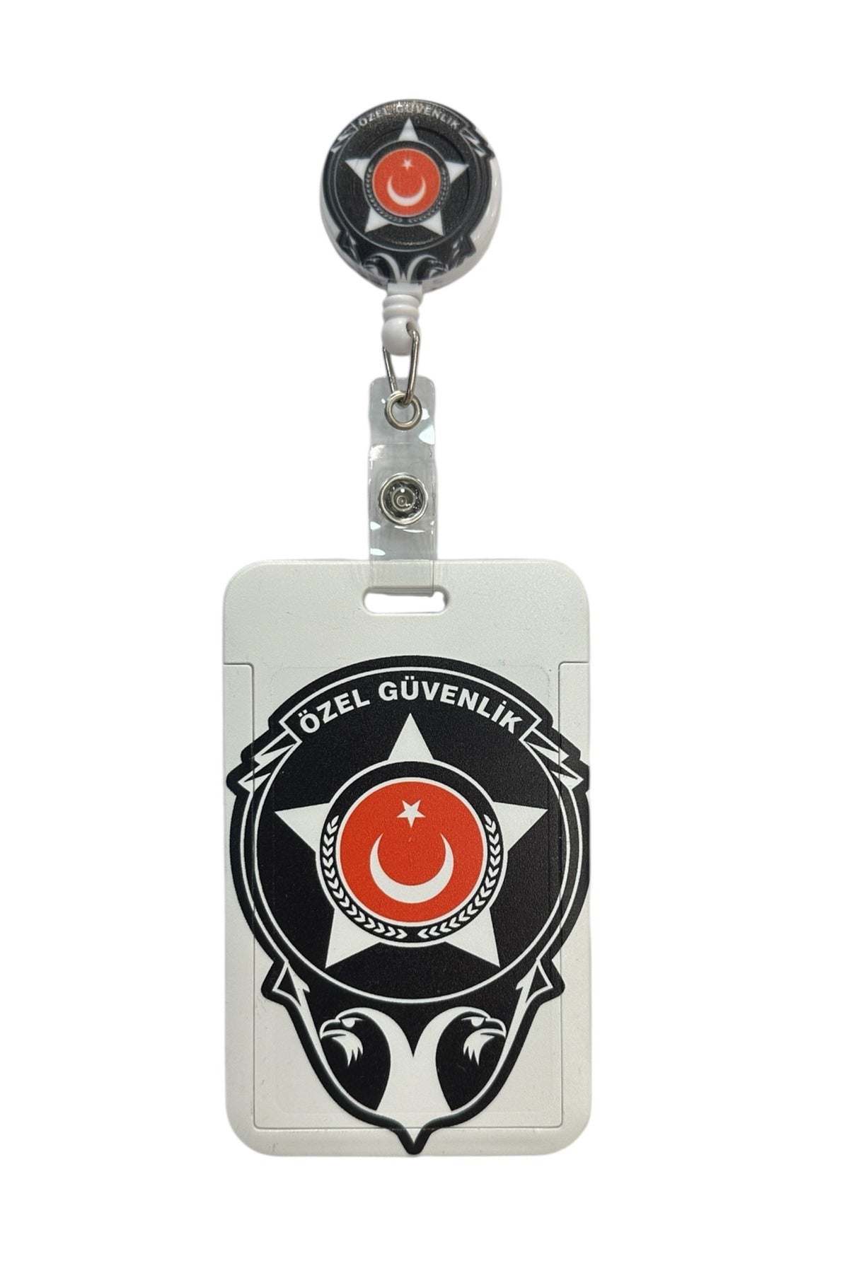 Özel Güvenlik Armalı Premium Yaka Kartlığı Yoyolu Kartlık Koruyucu Çekmeli Kart Tutucu Kartlık