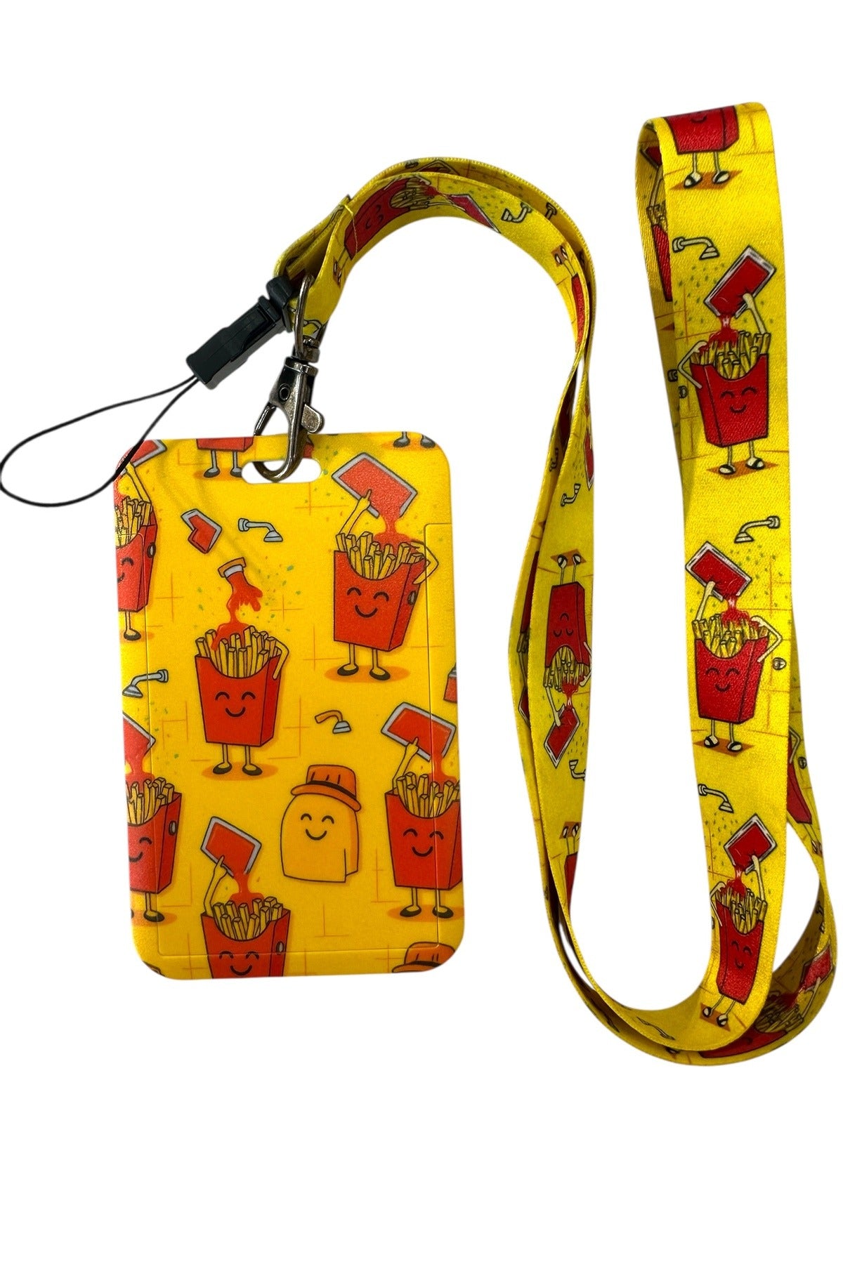Yaka Kartı İpli Kartlık Koruyucu Askılı Kart Tutucu Kartlık Patates Desen