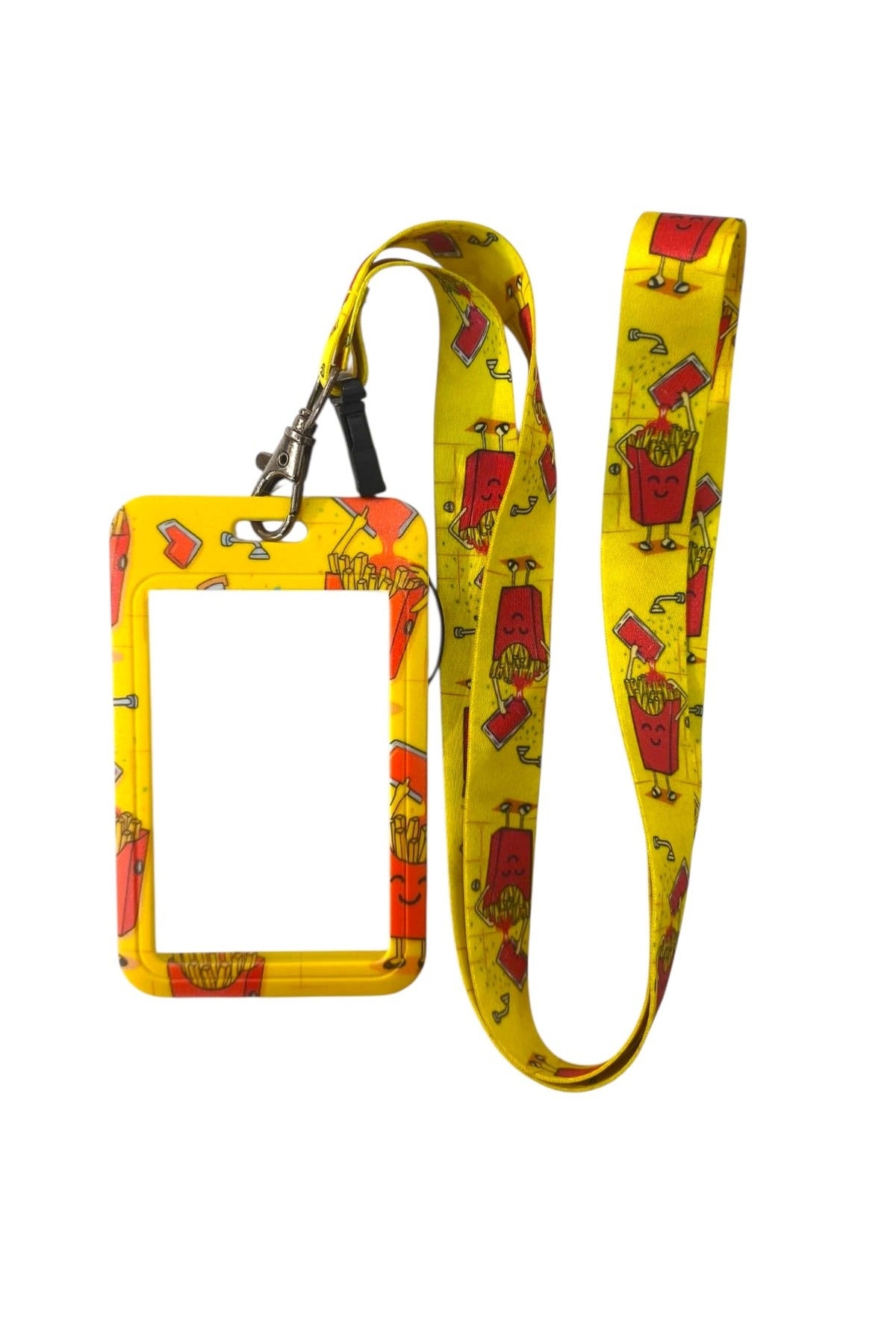 Yaka Kartı İpli Kartlık Koruyucu Askılı Kart Tutucu Kartlık Patates Desen