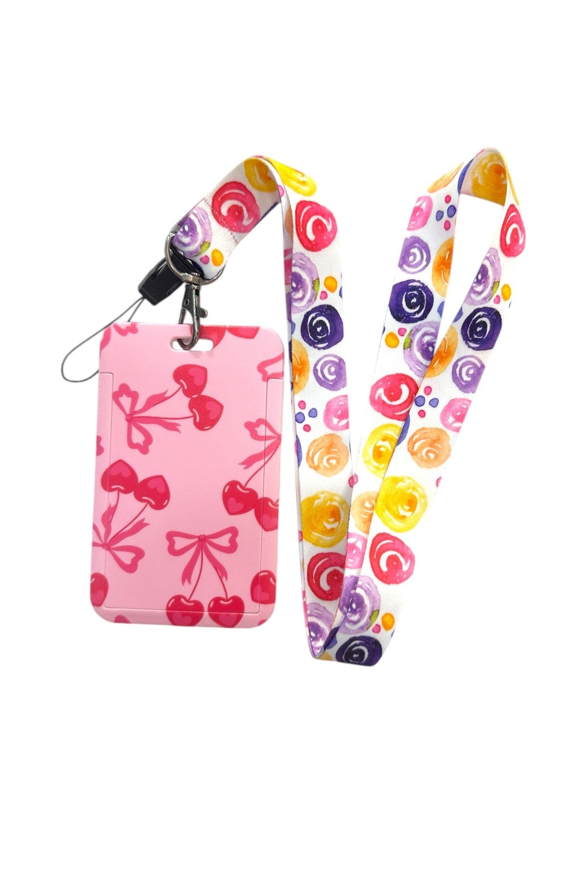 Yaka Kartı İpli Kartlık Koruyucu Askılı Kart Tutucu Kartlık Pembe Temalı