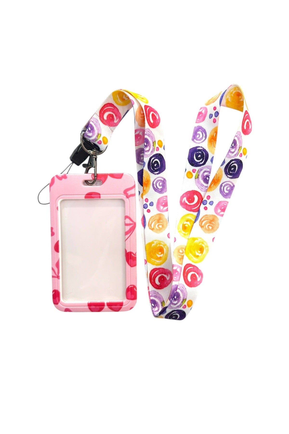 Yaka Kartı İpli Kartlık Koruyucu Askılı Kart Tutucu Kartlık Pembe Temalı