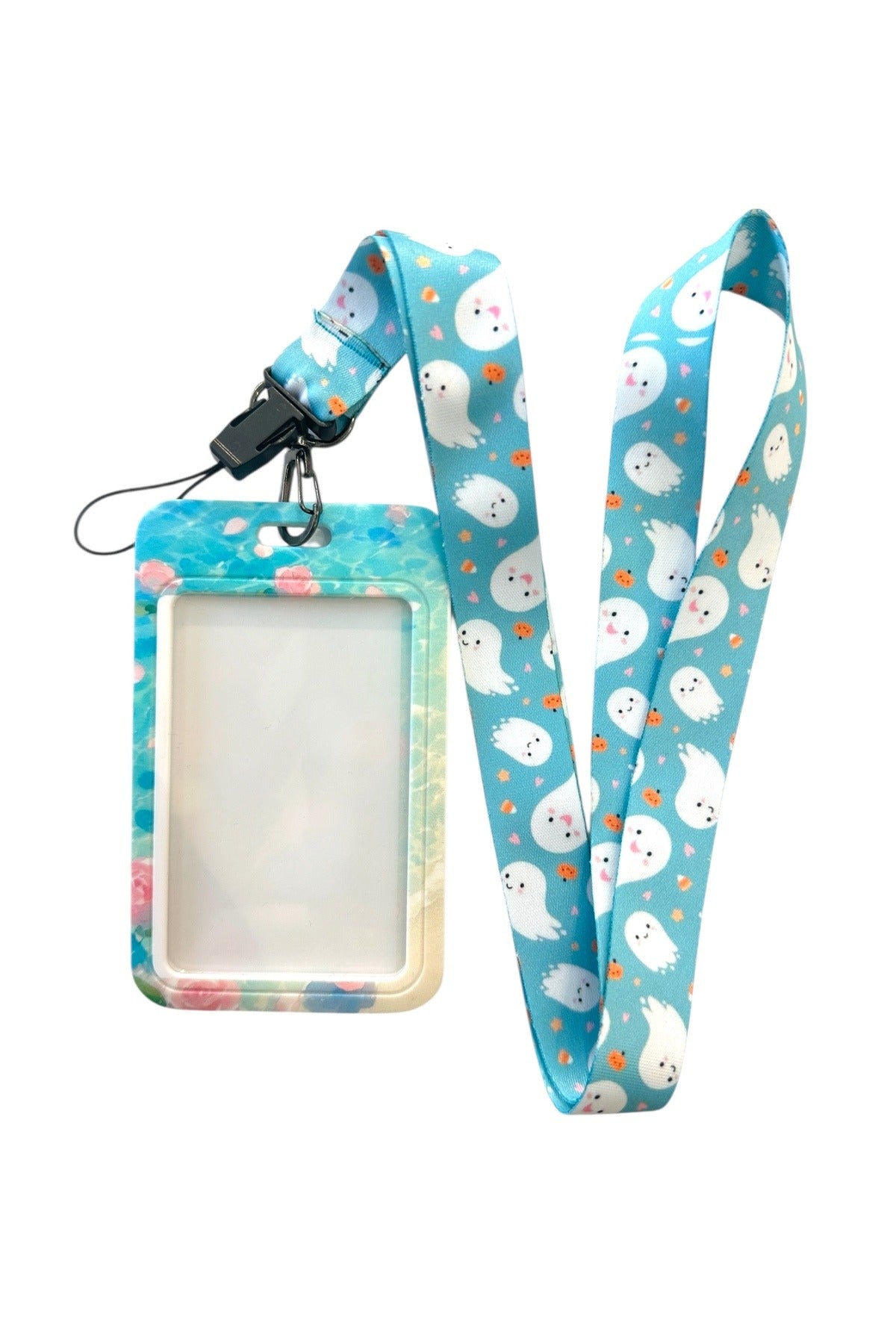 Yaka Kartı İpli Kartlık Koruyucu Askılı Kart Tutucu Kartlık Nilüfer Desenli