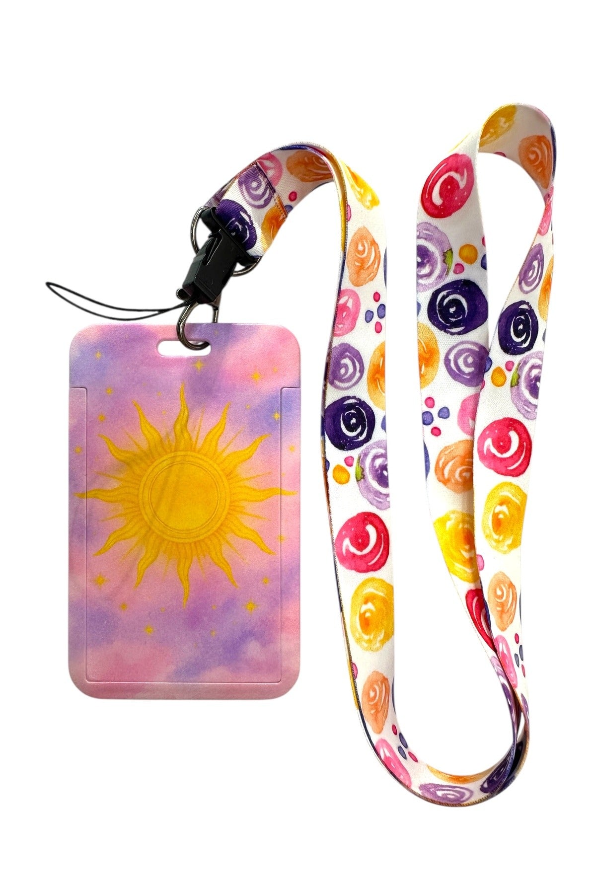 Yaka Kartı İpli Kartlık Koruyucu Askılı Kart Tutucu Kartlık Tarot Güneşi