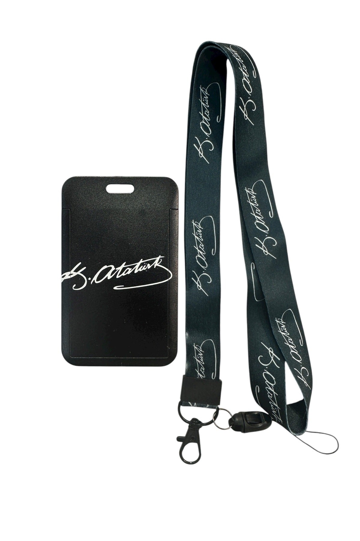 Yaka Kartı İpli Kartlık Koruyucu Askılı Kart Tutucu Kartlık Atatürk İmzalı