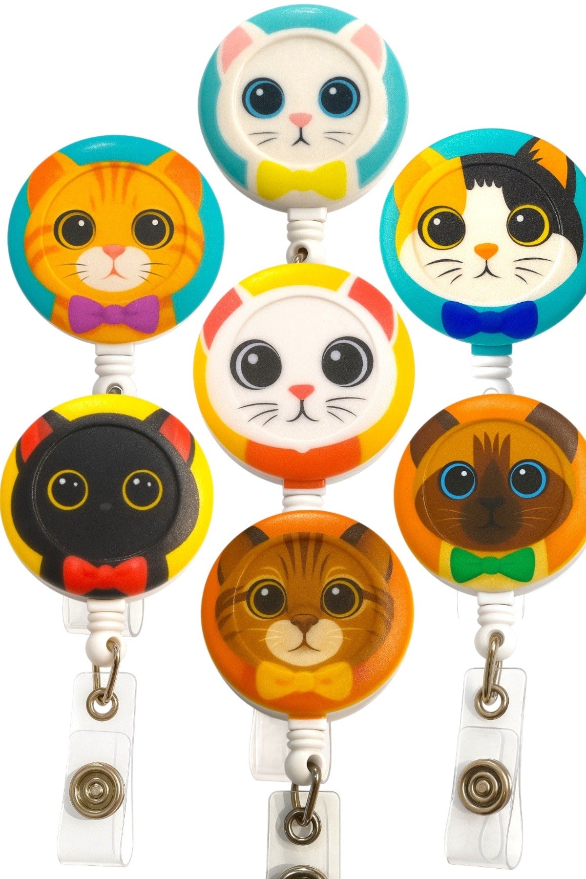 7’li Yoyo Seti ç Yoyolu Çekmeli Çıtçıtlı Kartlık Tutucu Set Kedi Figürlü